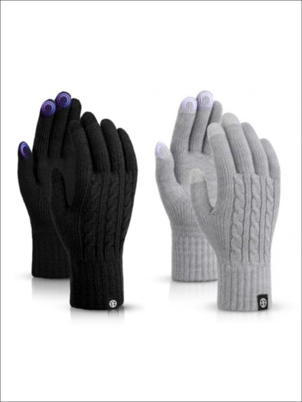 Winter Gloves Touch Screen Thermal Knit Fleece Lined One Size